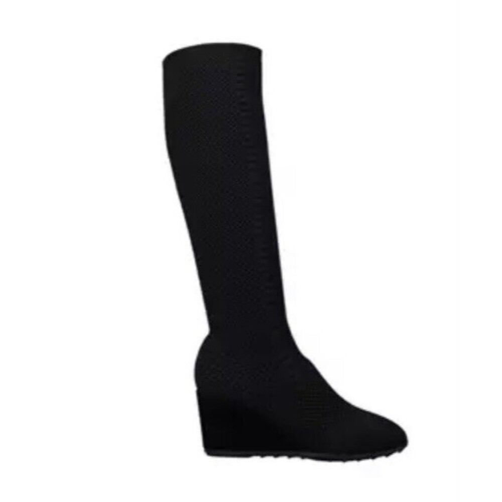 Eileen Fisher Boots 7m US Black Keto Recycled Stretch Knit. Rare Find.